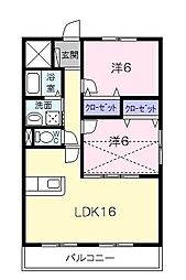 ルネス・ガーデン・コート 2LDKの間取図画像