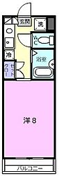 ロゼーリ ワンルームの間取図画像