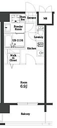 エンクレスト天神MODE 1Kの間取図画像
