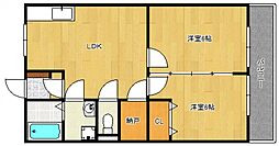 警固丸ビル 2LDKの間取図画像