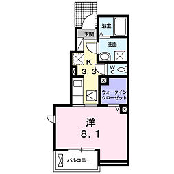 チェリーブロッサム1 1Kの間取図画像