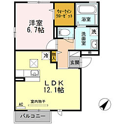 FortressKei 1LDKの間取図画像