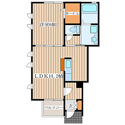 ＷＩＳＨ南光台 1階1LDKの間取り