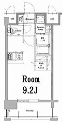 エンクレスト天神LARK ワンルームの間取図画像