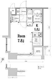 エンクレスト博多GATE 1Kの間取図画像