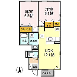 D-room翆月館 2LDKの間取図画像