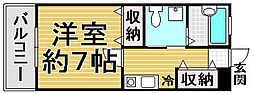 ウエスト・プラージュ 1Kの間取図画像