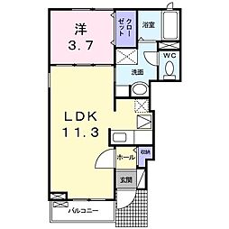 ドリームB 1LDKの間取図画像