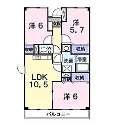 エクセルB&F 3LDKの間取図画像