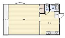 メゾン大蔵 1Kの間取図画像