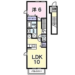 サニーグランツA 1LDKの間取図画像