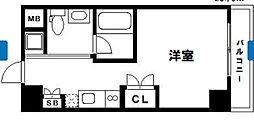 リヴィエールシャン ワンルームの間取図画像