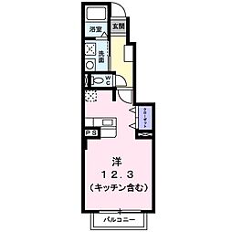 エレガンシアB ワンルームの間取図画像