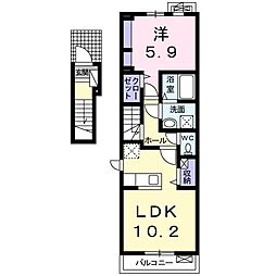 AJCスクエアA 1LDKの間取図画像