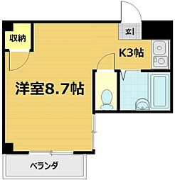 PineTree ワンルームの間取図画像