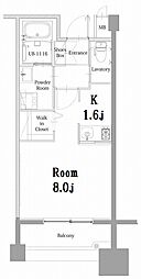 エンクレスト呉服町 1Kの間取図画像