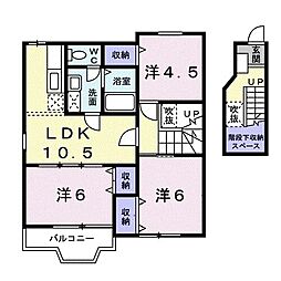 プルミエールA 3DKの間取図画像