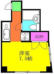 東京メトロ千代田線 北千住駅 徒歩10分の賃貸マンション 1階1Kの間取り