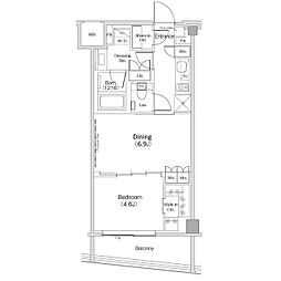 JR山手線 渋谷駅 徒歩11分の賃貸マンション 7階1DKの間取り