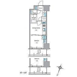 ルフォンプログレ渋谷ヒルトップ 1DKの間取図画像