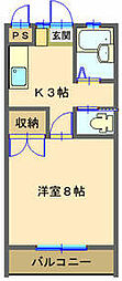 ハイムセレーノ 1Kの間取図画像