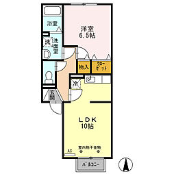 ビレッジさくらA 1LDKの間取図画像