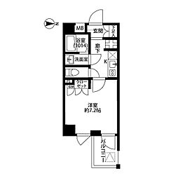 プレール・ドゥーク東陽町 1Kの間取図画像