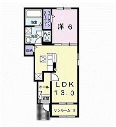 シャン・フィオーレ 1LDKの間取図画像