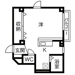 ソフィーユ常滑 1Kの間取図画像