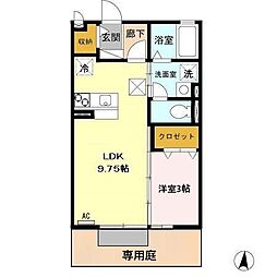 D'Grance三塚 1LDKの間取図画像