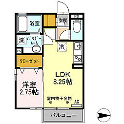 オペラハウス三光町 1LDKの間取図画像
