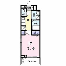 京王相模原線 南大沢駅 徒歩19分の賃貸アパート 3階1Kの間取り
