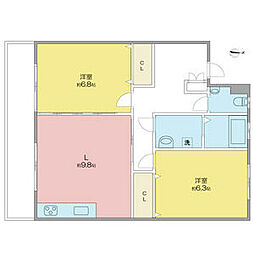 エデン2 2DKの間取図画像