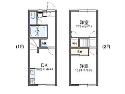 レオパレススプリングA 2DKの間取図画像