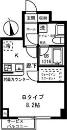 リバージュ弘明寺 1Kの間取図画像