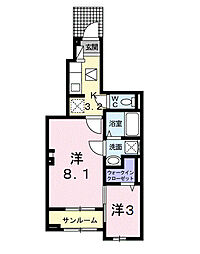 サクセス　ツリー　II 1階2Kの間取り