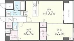 京まちなか湖月 1SLDKの間取図画像