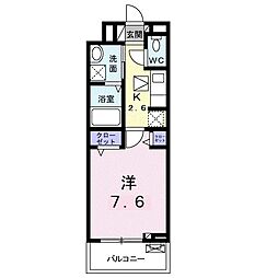 グラナティス 1Kの間取図画像