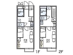 レオパレス北川 1Kの間取図画像