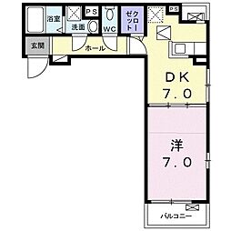 エクセル寿 1DKの間取図画像