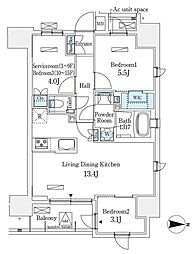 アヴァンカーサ町屋 11階3LDKの間取り