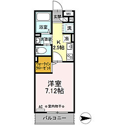 日暮里舎人ライナー 舎人駅 徒歩3分の賃貸アパート 2階1Kの間取り
