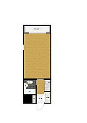 風間マンション 1階1Kの間取り