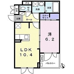 ハイツフラワー 1LDKの間取図画像