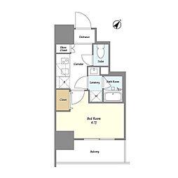 Ｌａ　Ｄｏｕｃｅｕｒ四ツ木Ｅａｓｔ 9階1Kの間取り