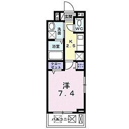 カーサ・ステラート 1Kの間取図画像