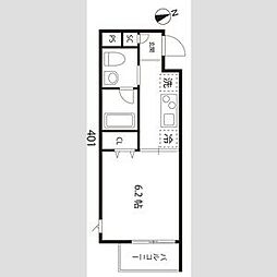 アリカ押上 4階1Kの間取り
