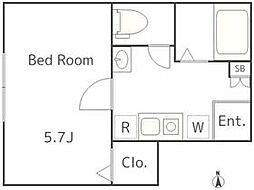 京王井の頭線 永福町駅 徒歩4分の賃貸アパート 1階1Kの間取り