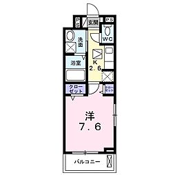 ボヌール・ミウラ 1Kの間取図画像