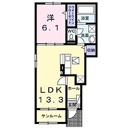 ノヴァ1 1LDKの間取図画像